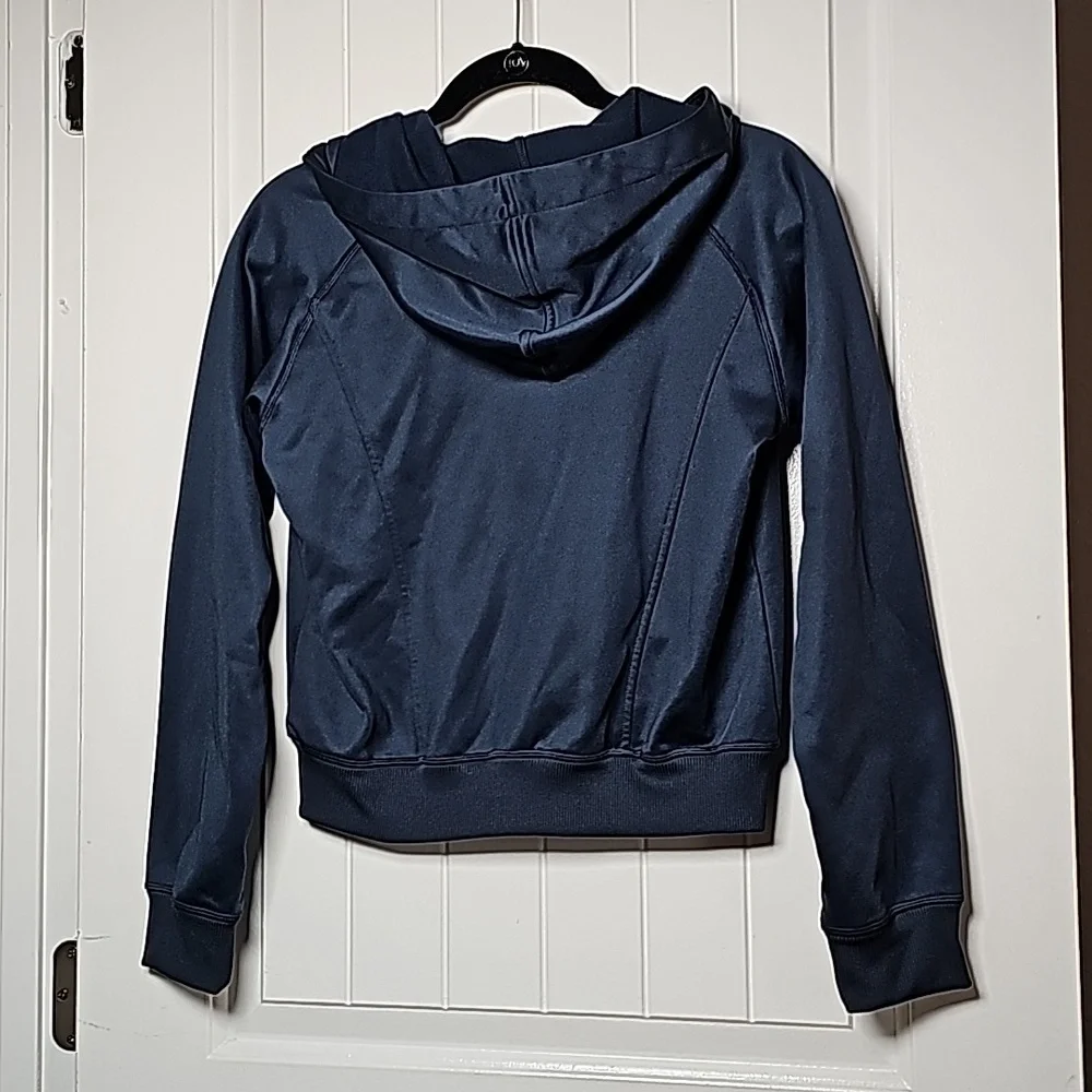 Puma Training XS navy blue zip up hoodie, neon pink/orange accents - Picture 15 of 15